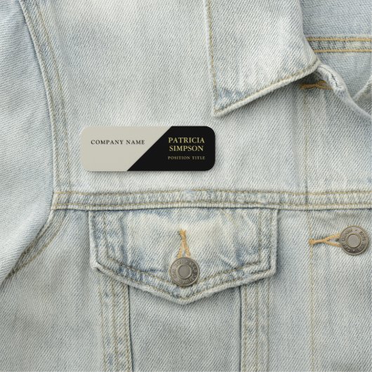 Modieus zwart en beige Ecru: strak en modern Naamplaatje (In situ)