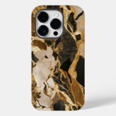 Modieus Zwart Goud Marmer Case-Mate iPhone Case (Achterkant)
