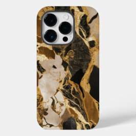Modieus Zwart Goud Marmer Case-Mate iPhone 14 Pro Hoesje