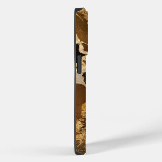 Modieus Zwart Goud Marmer Case-Mate iPhone Case (Achterkant / Rechts)