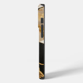 Modieus Zwart Goud Marmer Case-Mate iPhone Case (Achterkant / Links)