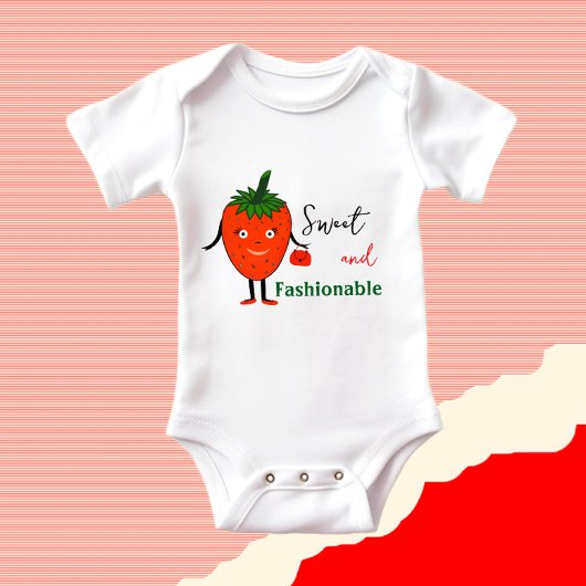 Modieuze aardbei romper