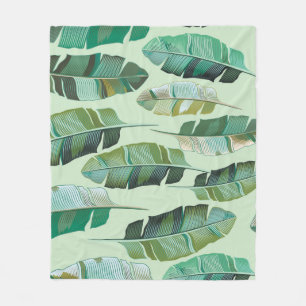 Modieuze Banaan Planten Tropische illustratie Fleece Deken