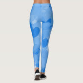 Modieuze blauwe damesbroek, blauwe harten vrouwen leggings (Achterkant)