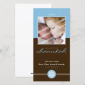 MODIEUZE CHANOEKA PHOTOCARD:: stripedstitch 1P Feestdagenkaart (Voorkant / Achterkant)