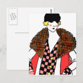 modieuze dame briefkaart (Voorkant / Achterkant)