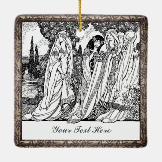 Modieuze Dames Keramisch Ornament (Achterkant)