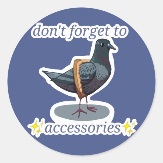 modieuze duif ronde sticker (Voorkant)