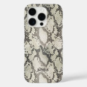 Modieuze Elegante Beige Snake Skin Motief Case-Mate iPhone Case (Achterkant)