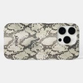 Modieuze Elegante Beige Snake Skin Motief Case-Mate iPhone Case (Achterkant (horizontaal))