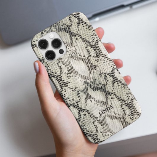 Modieuze Elegante Beige Snake Skin Motief Case-Mate iPhone Case