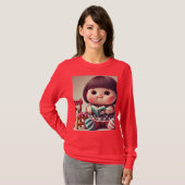 # Modieuze fans: mooie hoodie voor een vrouw. T-shirt (Voorkant volledig)