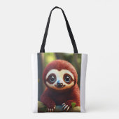 # Modieuze FAS: canvas tas met schattige apenprint (Achterkant)