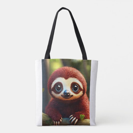 # Modieuze FAS: canvas tas met schattige apenprint (Achterkant)