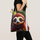 # Modieuze FAS: canvas tas met schattige apenprint (Dichtbij)