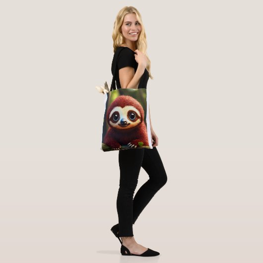 # Modieuze FAS: canvas tas met schattige apenprint (Op model)
