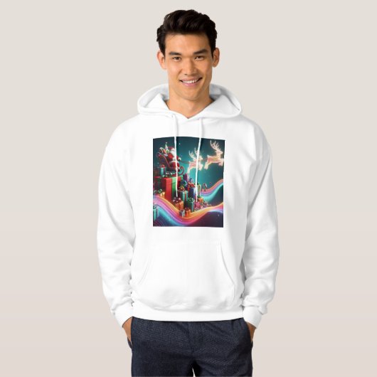 # Modieuze FAS: mannen hoodie met mooie print (Voorkant volledig)