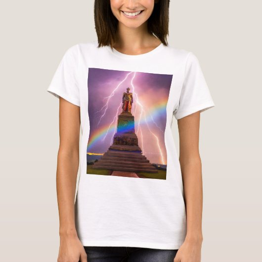 Modieuze fas: vrouwen tshirt wint unieke print (Voorkant)