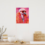 Modieuze Flamingo Funky Art Print (Keuken)