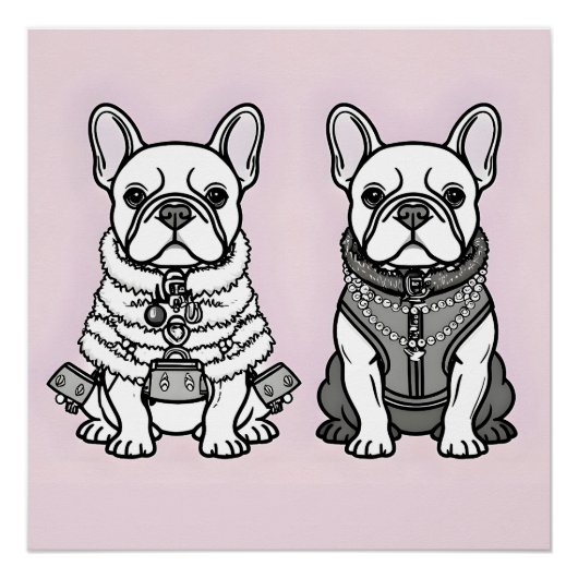 Modieuze Franse Bulldog Paris Style Perfect Poster (Voorkant)