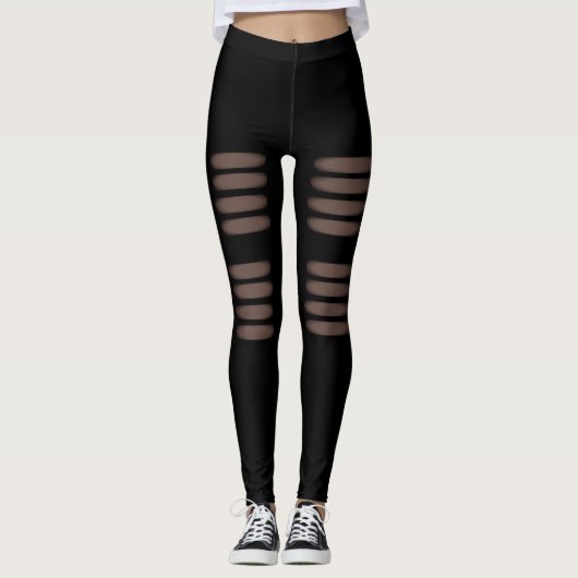 Modieuze Gescheurde Ontwerp Leggings (Voorkant)