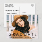 Modieuze Graduation Party Uitnodiging Briefkaart (Voorkant / Achterkant)