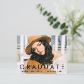 Modieuze Graduation Party Uitnodiging Briefkaart (Staand voorkant)