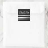 Modieuze grijze gradiënt strepen dank u vierkante sticker (Tas)