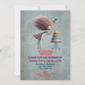 Modieuze grillige verjaardag meisje kaart (Voorkant)