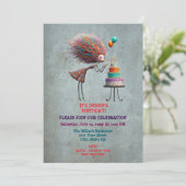 Modieuze grillige verjaardag meisje kaart (Staand voorkant)