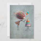 Modieuze grillige verjaardag meisje kaart (Achterkant)