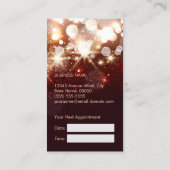 Modieuze Hair Stylist Gold Sparkle Afspraak Afsprakenkaartje (Achterkant)