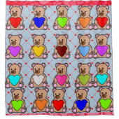 Modieuze hart teddybeer liefhebber douchegordijn (Voorkant)
