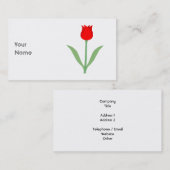 Modieuze Heldere Rode Tulp Visitekaartje (Voorkant / Achterkant)