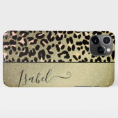 Modieuze Leopard Patroon Achtergrond Aangepaste na iPhone Hoesje (Achterkant horizontaal)