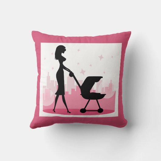 Modieuze Mama Baby aankondiging Kussen (Achterkant)