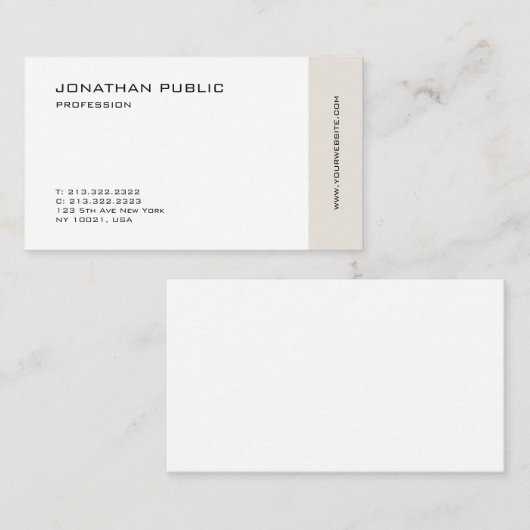 Modieuze minimalistische professionele elegante sc visitekaartje (Voorkant / Achterkant)