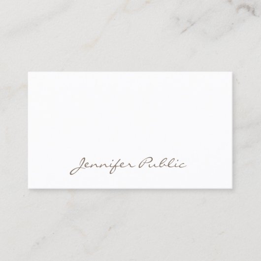 Modieuze Moderne Professionele Leuke Schone Vlakte Visitekaartje (Voorkant)