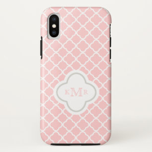 Modieuze Monogram van het Patroon van Quatrefoil Case-Mate iPhone Case