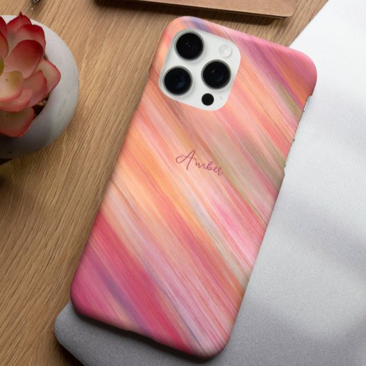 Modieuze Multi Kleur Gestreepte Textuur Aanpassen Case-Mate iPhone Case