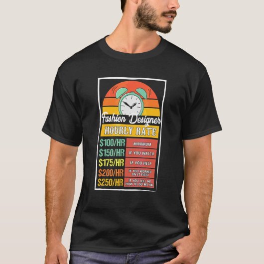 Modieuze Ontwerper Uurloon Grap T-shirt (Voorkant)