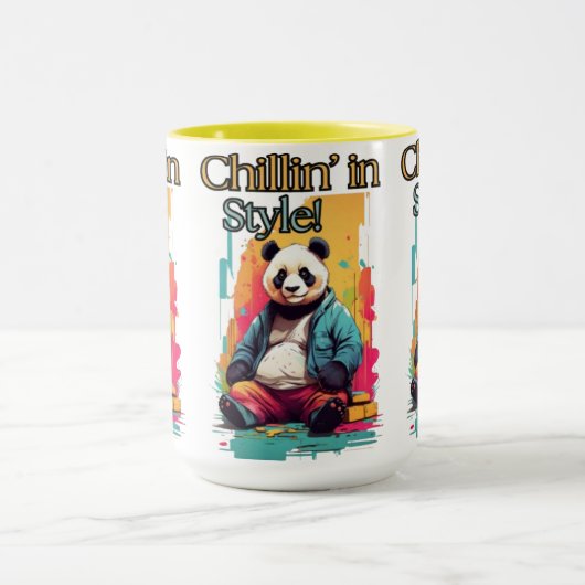 Modieuze Panda Art | Leuk en grillig Mok (Midden)