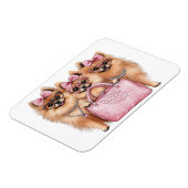 Modieuze Pommerse honden roze portemonnee Magneet (Linkerzijde)