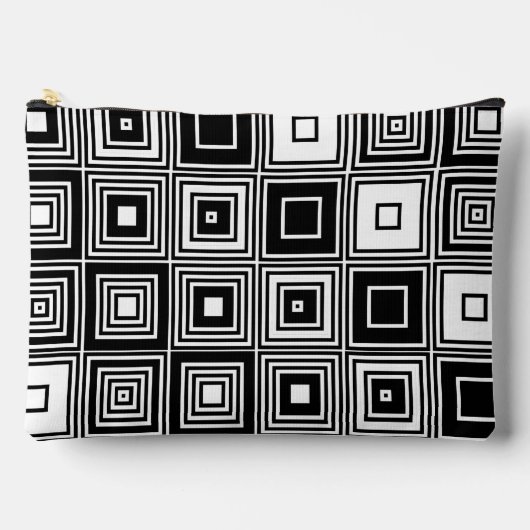 Modieuze Retro look zwart wit vierkant patroon Etui (Voorkant)