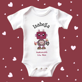 Modieuze robot baby body romper