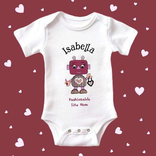 Modieuze robot baby body romper