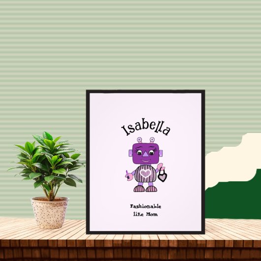 Modieuze robot baby slab foto afdruk