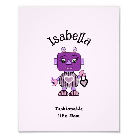 Modieuze robot baby slab foto afdruk (Voorkant)