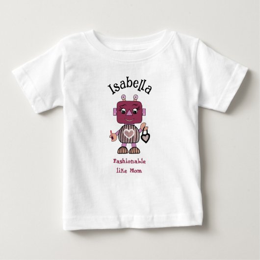 Modieuze robot baby T-shirt (Voorkant)