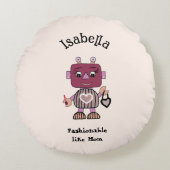 Modieuze robot rond kussen (Voorkant)